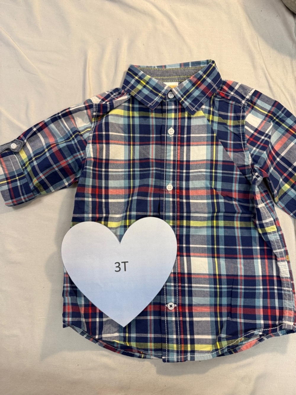 Gymboree LIKE NEW Blue and Red Button Down Shirt Long Sleeves